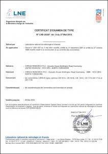 Certificat d'examen de type - optimus red & optimus green