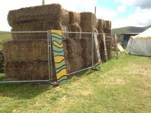 Straw bales used to help control noise