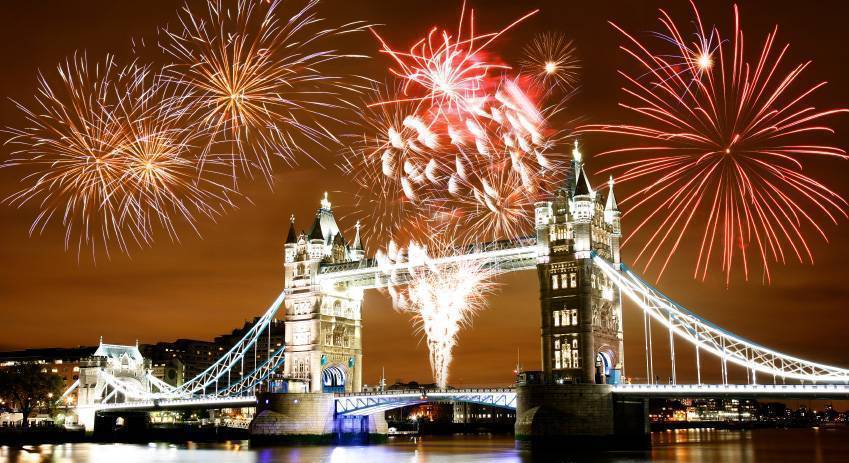Fireworks over Tower Bridge