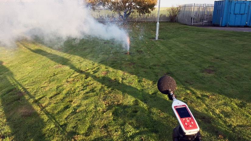 class 1 sound level meter monitoring firework noise outdoors
