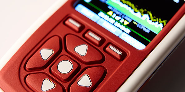 An image showing a close-up of the Optimus+ Yellow basic sound level meter keypad